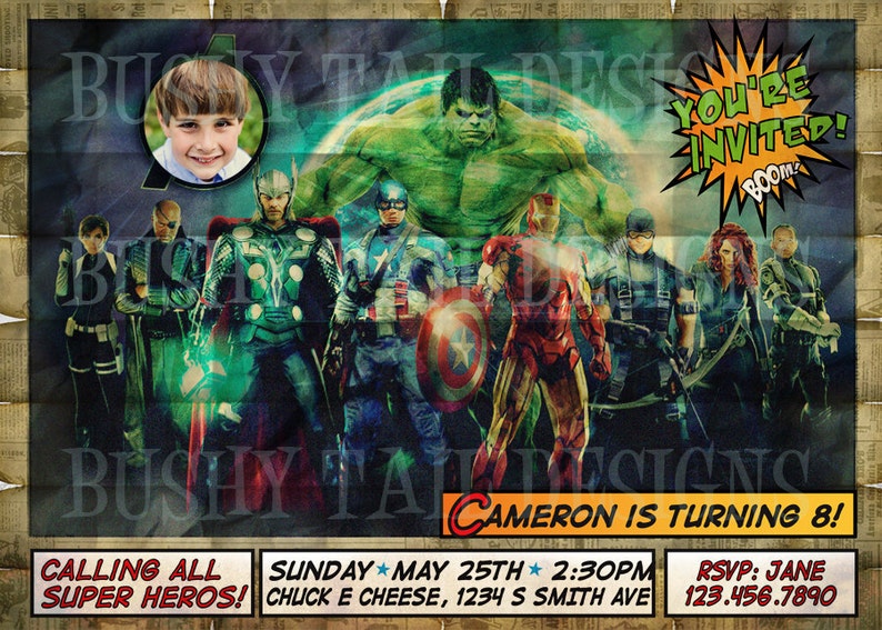 The Avengers Birthday Invitation Etsy