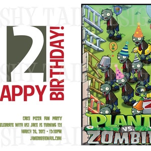 Plants vs Zombies Birthday Invitation image 1