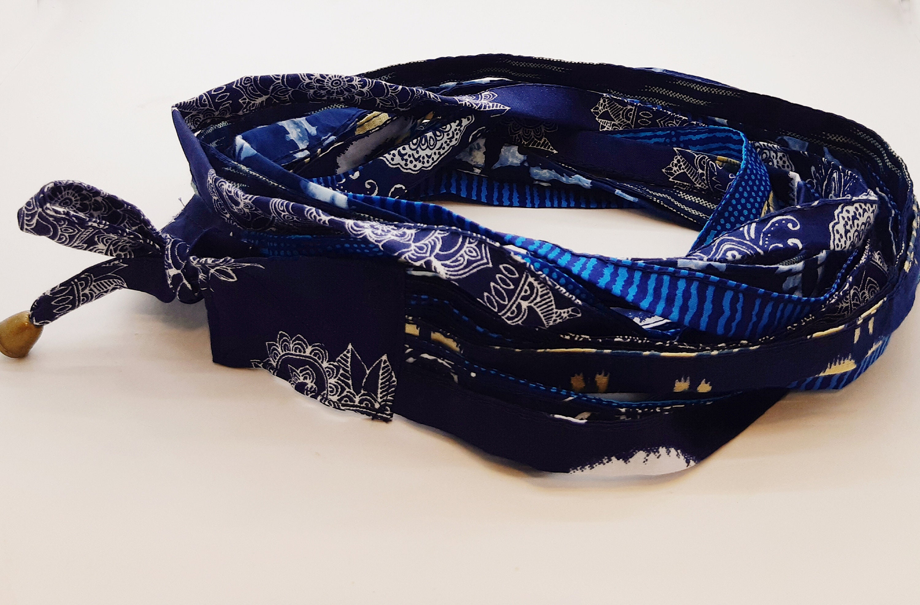 Mens Blue Scarf Cotton Infinity Scarf Festival Clothing Etsy