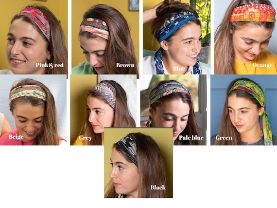 Bandas para el cabello para mujeres, Envoltura para la cabeza boho,  Accesorios para el cabello boho, Diadema hippie -  México