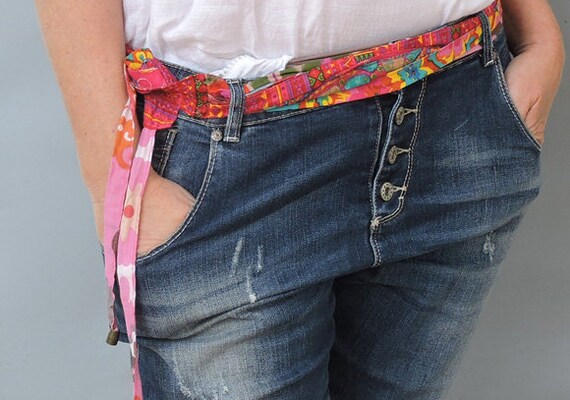 pink fabric belt