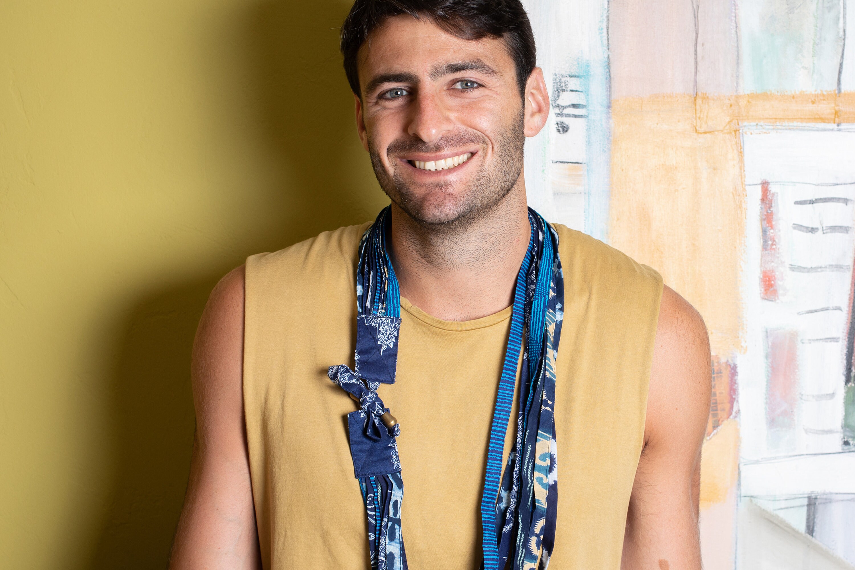 Mens Blue Scarf Cotton Infinity Scarf Festival Clothing Etsy