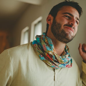 Mens scarf oversized men&#39;s infinity scarf teal scarves for men, unisex, cotton  circle scarfs /  Spring Scarf Summer Scarves