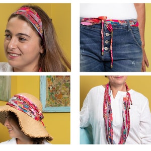 Pink floral turban headband