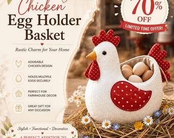 Fabric Egg Basket Tutorial | 1 Size Included | Farmhouse Kitchen Decor | Instant Download