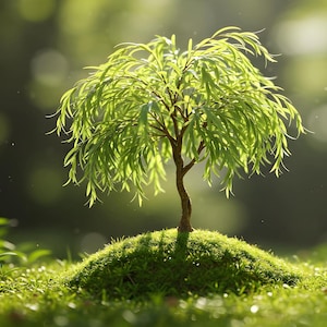 Miniatyrsticklingar av gråtande pilträd: Snabbväxande bonsai, inomhus-/utomhusväxter