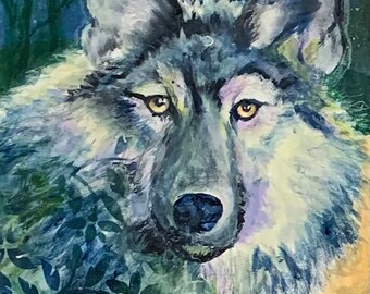 Wolf Eyes, Giclee Print of Original painting, Our inner wisdom, ancient knowing, trusting self Guide who holds all the answers, pgullett