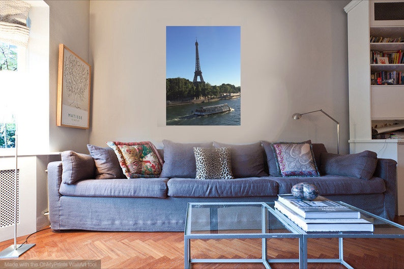 Paris View Instant Digital Download of my Paris Trip Photo Eiffel Tower Bateaux on River Seine Home Decor Gifts PGullett image 5