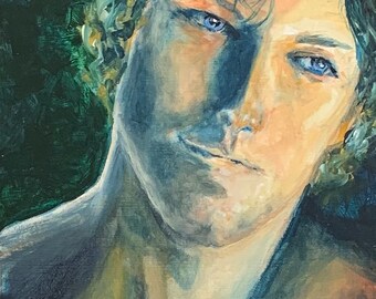 Eyes Of Love Giclee Print Archival Ink Fine Art White Paper Outlander Jamie beauty windows to soul gaze depth heart pat gullett