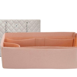 Customizable &quot;Classic Shopping Tote Large Bag&quot; Felt Bag Insert Organizer And Bag Liner In 17cm/6.6inches Height, Peach Color