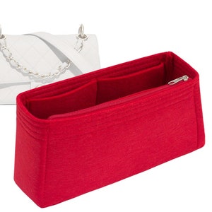 Customizable &quot;Small Flap Bag&quot; Felt Bag Insert Organizer And Bag Liner In 8cm/3.1inches Height, Red Color