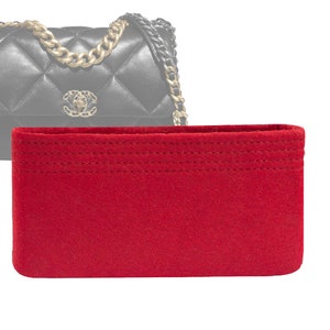 Customizable &quot;19 Flap Large Bag&quot; Felt Bag Insert Organizer And Bag Liner In 16cm/6.3inches Height, Red Color