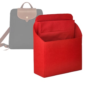 Customizable &quot;Le Pliage Backpack M&quot; Fabric Lined Felt Bag Organizer And Bag Liner In 18cm/7.1inches Height, Red Color