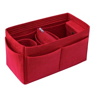 Customizable Dimensions And Design For Insert Organizer, Felt Bag Insert Organizer, Bag Shaper, Bag Liner, Red