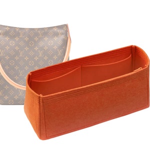 Customizable &quot;Looping GM Bag&quot; Felt Bag Insert Organizer And Bag Liner In 14cm/5.5inches Height, Orange Color