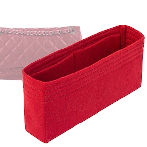 Customizable &quot;Easy Medium&Large Flap Bag&quot; Felt Bag Insert Organizer And Bag Liner In 12cm/4.7inches Height, Red Color