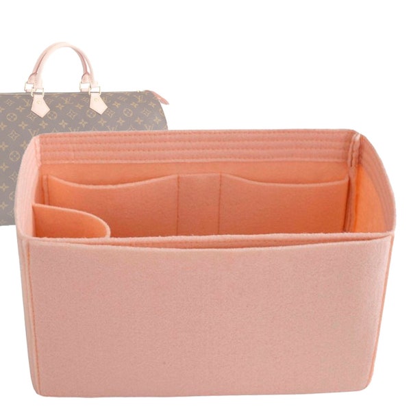 Customizable "Speedy 30 Bag" Felt Bag Insert Organizer And Bag Liner In 15cm/6inches Height, Peach Color