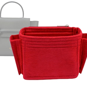 Customizable &quot;Pico Belt Bag&quot; Felt Bag Insert Organizer And Bag Liner In 10cm/3.9inches Height, Red Color