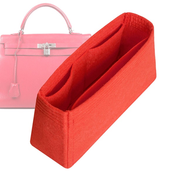 Organiseur de sac personnalisable en feutre « Kelly 35 Bag » et doublure de sac en 12,5 cm/4,92 pouces de hauteur, couleur rouge