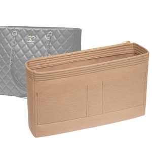 Customizable &quot;Classic Shopping Tote Large Bag&quot; Felt Bag Insert Organizer And Bag Liner In 17cm/6.6inches Height, Beige Color