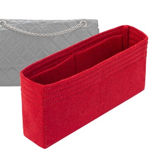 Customizable &quot;2.55 Reissue 227 XL Double Flap Bag&quot; Felt Bag Insert Organizer And Bag Liner In 13cm/5.1inches Height, Red Color