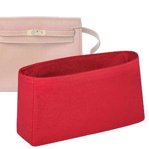 Customizable &quot;Kelly Danse II Belt Bag&quot; Fabric Lined Felt Bag Insert Organizer And Bag Liner In 10.5cm/4inches Height, Red Color