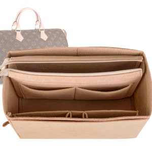 Customizable &quot;Speedy 35 Bag&quot; Felt Bag Insert Organizer And Bag Liner In 16cm/6.2inches Height, Beige Color