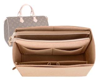 Customizable "Speedy 35 Bag" Felt Bag Insert Organizer And Bag Liner In 16cm/6.2inches Height, Beige Color