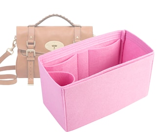 Customizable "Reguler Sized Alexa Bag" Felt Bag Insert Organizer And Bag Liner In 13cm/5.1inches Height, Pink Rose Color