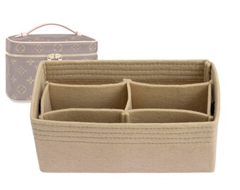Customizable "Nice Mini - Bottom Length 7.8''/20 cm" Felt Bag Insert Organizer In 2.9"/7.5 cm Height, Bag Liner, Beige