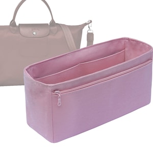 Customizable &quot;Le Pliage Neo Short Handle Medium Bag&quot; Fabric Bag Insert Organizer And Bag Liner In 5.5&quot;/14 cm Height, Pink Color