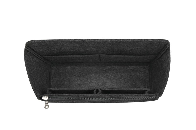 Customizable Christopher PM Bottom Length 12.6''/32 cm Felt Bag Insert Organizer In 11.8/30 cm Height, Bag Liner, Black image 3