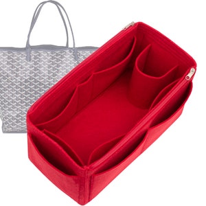Customizable &quot;PM Anjou Tote Bag&quot; Felt Bag Insert Organizer And Bag Liner In 18cm/7inches Height, Red Color