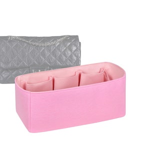 Customizable 2.55 Reissue XXL Maxi Flap Bag Fabric Lined Felt Bag Insert Organizer And Bag Liner In 20cm/7.8inches Height, Pink Rose Color image 1