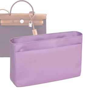 Customizable &quot;Herbag 31 Retourne Bag&quot; Fabric Bag Insert Organizer And Bag Liner In 18cm/7inches Height, Lilacs Color