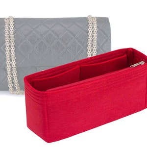 Customizable &quot;2.55 Reissue 227 XL Double Flap Bag&quot; Felt Bag Insert Organizer And Bag Liner In 13cm/5.1inches Height, Red Color