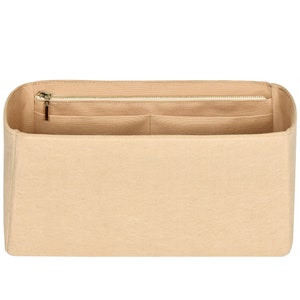 Customizable Birkin 35 Bottom Length 13.7''/35 cm Fabric Lined Felt Bag Insert Organizer In 6.6/17 cm Height, Bag Liner, Beige image 4