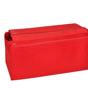 Customizable Neverfull GM Bottom Length 15.7''/39.8 cm Fabric Lined Felt Bag Insert Organizer In 7/18 cm Height, Bag Liner, Red image 5