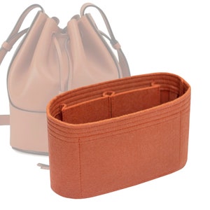 Customizable &quot;Balloon Bucket Bag Large&quot; Felt Bag Insert Organizer And Bag Liner In 16cm/6.2inches Height, Cinnamon Color