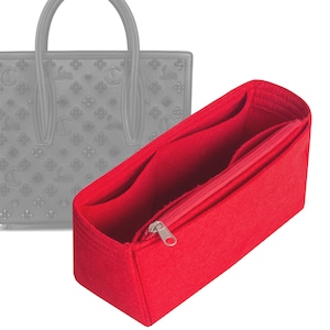 Customizable &quot;Paloma S Medium&quot; Felt Bag Insert Organizer And Bag Liner In 18cm/7inches Height, Red color