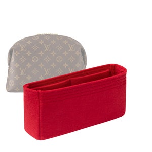 Customizable &quot;Cosmetic Pouch GM Bag&quot; Felt Bag Insert Organizer And Bag Liner In 12cm/4.7inches Height, Red Color