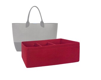 Customizable "The Lightweight Mega - Bottom Length 19.7''/50 cm" Felt Bag Insert Organizer In 7.8"/20 cm Height, Bag Liner, Red