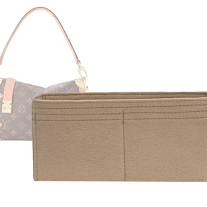 Customizable &quot;Side Trunk MM&quot; Felt Bag Insert Organizer In 14 cm (5.5&quot;) Inches Height – Shaper & Liner – Beige Color