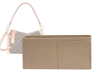 Customizable "Side Trunk MM" Felt Bag Insert Organizer In 14 cm (5.5") Inches Height – Shaper & Liner – Beige Color