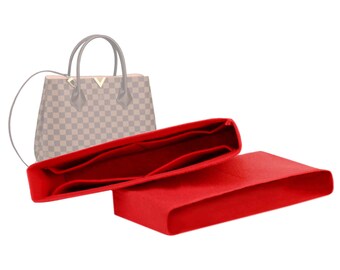 Customizable "Damier Ebene Kensington Handbag" Felt Bag Insert Organizer And Bag Liner In 18cm/7inches Height, Red Color