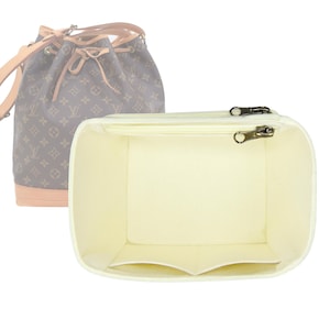 Customizable &quot;Noe GM&quot; Fabric Lined Felt Bag Organizer And Bag Liner In 18cm/7inches Height, Ivory Color