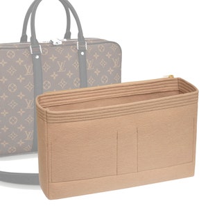 Customizable &quot;Porte-Documents Voyage PM Bag&quot; Felt Bag Insert Organizer And Bag Liner In 22cm/8.6inches Height, Beige Color