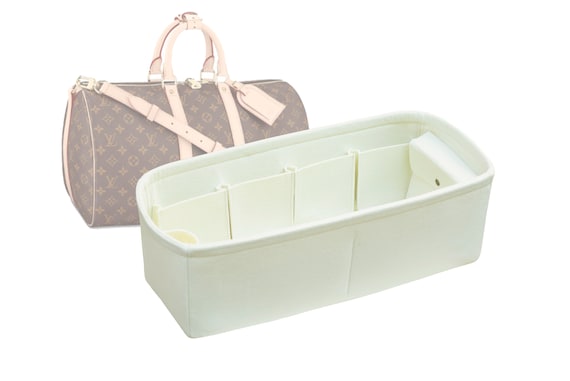 Customizable keepall 55 Felt Bag Insert Organizer and Bag Liner in 19cm 7.4inches Height Ivory Color Etsy