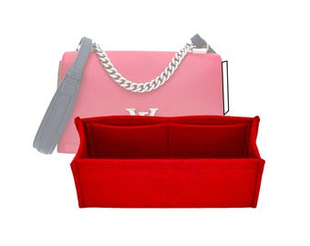 Customizable " LV Lockme 2 BB " Felt Bag Insert Organizer in 12cm/4.7inches Height, Red Color