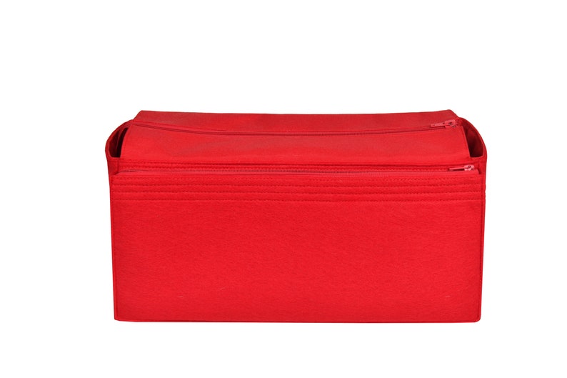 Customizable Hac 40 Bottom Length 15.7''/40 cm Fabric Lined Felt Bag Insert Organizer In 7.8/20 cm Height, Bag Liner, Red image 4